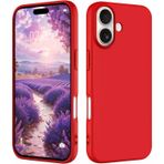 MADNOVA iPhone 17 Lansman Kılıf İnce Sıvı Silikon 3 Katmanlı Tam Kaplamalı Yumuşak Jel Kauçuk Telefon Kılıfı (Kırmızı)