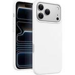 MADNOVA iPhone 17 Pro Max İle Uyumlu Lansman Kılıf İnce Sıvı Silikon 3 Katmanlı Tam Kaplamalı Yumuşak Jel Kauçuk Telefon Kılıfı (Beyaz)