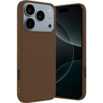 MADNOVA iPhone 17 Pro Max İle Uyumlu Lansman Kılıf İnce Sıvı Silikon 3 Katmanlı Tam Kaplamalı Yumuşak Jel Kauçuk Telefon Kılıfı (Kahverengi)