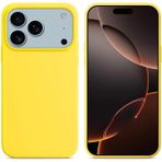 MADNOVA iPhone 17 Pro Max İle Uyumlu Lansman Kılıf İnce Sıvı Silikon 3 Katmanlı Tam Kaplamalı Yumuşak Jel Kauçuk Telefon Kılıfı (Sarı)