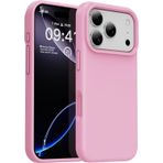 MADNOVA iPhone 17 Pro Max ile Uyumlu Lansman Kılıf İnce Sıvı Silikon 3 Katmanlı Tam Kaplamalı Yumuşak Jel Kauçuk Telefon Kılıfı (Şeker Pembe)