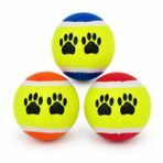 MADPET 6'li Kedi Köpek Eğitim Topu Seti – Pati Baskılı Renkli Tenis Topu Oyuncak, Yumuşak Orta Sert Çiğneme ve Egzersiz Topları, Evcil Hayvan Oyun ve Aktivite Oyuncağı