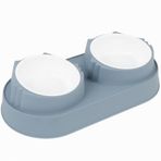 MADPET Çift Hazneli Plastik Mama ve Su Kabı – Mavi – Kaymaz Tabanlı, Dayanıklı & Hijyenik – Kedi/Köpek Mama Kabı – Kolay Temizlenebilir (33x17x5 cm)
