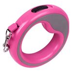 MADPET Yuvarlak Otomatik Köpek Tasması 2,5 Metre Pembe – Geri Çekilebilir Kilitli Makara Sistemi – Ergonomik Kaymaz Sap – Küçük ve Orta Boy Köpekler ile Kediler İçin Gezdirme Tasması