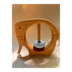 Madwoodtoys Doğal Ahşap Fil Çıngırak – El Yapımı, Montessori Uyumlu Bebek Oyuncağı