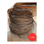 Mady Aksesuar Premium Sentetik Rattan Şerit - Bahçe Mobilyası Örme ve Tamir İpi - 1 Kg, 8.3mm Açık Kahverengi