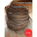 Mady Aksesuar Premium Sentetik Rattan Şerit - Bahçe Mobilyası Örme ve Tamir Ipi - 5 Kg, 8.3mm Açık Kahverengi - 18 Kapiçino