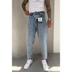 MADZEYMODA Ballon Fit Erkek Kar Yıkama Boyfriend Kalıp Mavi Jean Kot Pantolon KE-802