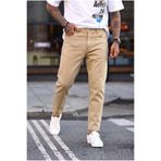 MADZEYMODA Boyfriend Kalıp Havuç Kesim Erkek Bej Denim Jean Kot Pantolon MZ-835