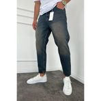 MADZEYMODA Boyfriend Kalıp Mavi Denim Kumaş Eskitmeli Erkek Jean Kot Pantolon KE-605