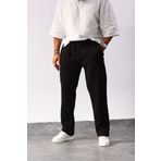 MADZEYMODA Erkek Baggy Kalıp 3 İplik Şardonlu Siyah Eşofman altı
