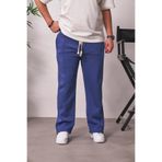 MADZEYMODA Erkek Baggy Kalıp Çimalı 3 İplik Şardonlu Lacivert Eşofman Altı KE-7031