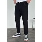 MADZEYMODA Erkek Boyfriend Kalıp Siyah Denim Kumaş Jean Kot Pantolon Mz445