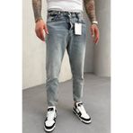 MADZEYMODA Erkek Denim Kumaş Mavi Boyfriend Kalıp Jean Kot Pantolon Mz0683