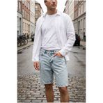 MADZEYMODA Erkek Kar Yıkama Denim Kumaş Jean Kot Şort KE-1175
