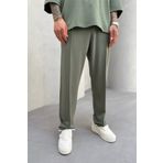 MADZEYMODA Erkek Oyaho Kumaş Yeşil Baggy Kalıp Jogger Pantolon KE-7012