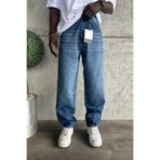 MADZEYMODA Erkek Relax Baggy Mavi Denim Jean Kot Pantolon KE-942