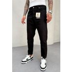 MADZEYMODA Erkek Siyah Denim Kumaş Boyfriend Jean Kot Pantolon Mz045