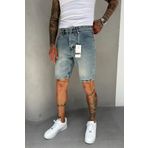MADZEYMODA Mavi Denim Kumaş Erkek Jean Kot Şort Mz483