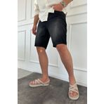 MADZEYMODA Siyah Denim Kumaş Erkek Jean Kot Şort KE-533
