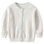 Maeau Örgü ceket kız çocuk Basic Bolero Komünyon Kız Bolero Ceket Uzun Kollu Kız 90-160, 02 Beyaz, 140