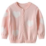 Maeau Örgü ceket kız çocuk Basic Bolero Komünyon Kız Bolero Ceket Uzun Kollu Kız 90-160, 04 Pembe, 110
