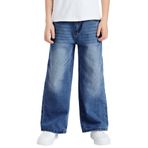 Maeau Yıldız/yırtık kot pantolon, geniş bacaklı, erkek çocuklar için, düz kot pantolon, bol kesim, elastik bel ve cepli, 5-14 yaş/yükseklik 120-160 cm, Koyu mavi, 9-10 Yaş