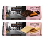Maestro Massimo Bisküvili Çikolata 102 gr Bitter ve Beyaz Çikolatalı 2 Li Karma Paket