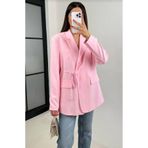 MAESTRO WOMAN Kadın Pembe Yandan Bağlamalı Süs Cepli Blazer Ceket