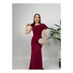 mafdress Kadın Bordo Drapeli Uzun Abiye Mezuniyet Elbisesi