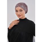 MAG FASHİON Lepoar Desen Siyah Tesettür Bone Çapraz Bone Günlük Kullanım Spor Bone Yüzücü Deniz Havuz Bone Şal