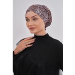 MAG FASHİON Lepoar Desen Siyah Tesettür Bone Çapraz Bone Günlük Kullanım Spor Bone Yüzücü Deniz Havuz Bone Şal