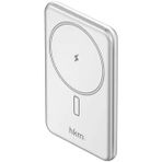 Mag Lite 5.000 Mah 20W Magsafe Uyumlu Manyetik Kablosuz Powerbank, İnce, Gümüş Renk