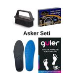 Mag Shoes Care 4 Parça Askerlik Seti. Parlatma Süngeri. Fırça. Ayakkabı Koku Tozu. Tabanlık 40-41 Numara.