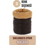 Mağara (45X40CM) - Modern Kedi/köpek Mağara Yatak, Saklanma Alanı, Sakinleştirici, Konforlu - Antrasit - Kahve