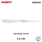 Magbite Booty Shake 3.5cm #08 Pearl White Kokulu Silikon Yem (8 Adet)