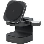 Magcube Wireless Kablosuz Şarj Standı Apple Iphone-Watch-Airpods Uyumlu 15W Hızlı Şarj Cihazı Telefon Premium - Siyah