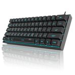 MageGee Mini%60 Oyun Klavyesi, RGB Arkadan Aydınlatmalı 61 Anahtar Ultra Kompakt Klavye, TS91 Ergonomik Su Geçirmez Mekanik Hissetme Ofis Bilgisayar Klavyesi, PC, MAC, PS4, Xbox ONE Oyuncu (Siyah)