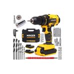 Mager 58 Watt 5 Ah Metal Şanzuman Şarjlı Matkap Ve Gator Soket + 24 Parça Professional Set