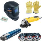 Mager 5'li Kaynakçı Set - Avuç Taşlama + Kaynak Maskesi + Elektrot + Eldiven + Kesici Disk