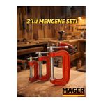 Mager C Tipi Mini – Orta – Büyük Mengene Seti (3’lü)