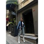 MAGGAZA SİYAH PELUŞ YAKA DETAY DENIM CEKET