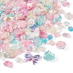 Magibeads Çeşitli Akrilik Boncuklar - Çiçek, Yaprak, Kelebek, El Sanatları için Deniz Kızı Rengi Kandi, Kendin Yap Takı Yapımı, Telefon Kılıfı, Karalama Defteri Dekoru - Kawaii Sevimli Bilezik