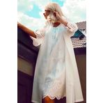 Magic 30108 Form Lohusa Pamuklu Beyaz Kadın Gecelik Sabahlık Takım