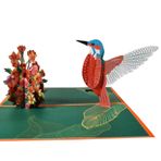 Magic Ants 3D Sinek Kuşu Pop-Up Doğum Günü Kartı, 3D Pop-Up Tebrik Kartları, 3D Sinek Kuşu Hayvan El Yapımı Doğum Günü Kartı, Sevgililer Günü, Anneler Günü, Teşekkürler, Tüm Etkinlikler için