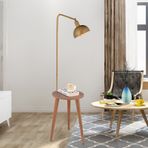 Magic Eskitme Başlıklı Ahşap Sehpalı Modern Ayaklı Abajur Lamba Ahşap Lambader