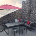 Magic Face Metal Bahçe Balkon ve Dış Mekan Köşem Takımı - Gri