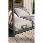 Magic Face Metal Gövde Kare Havuz Başı Divan Perdeli Çift Kişilik Şezlong Ahşap Detaylı Daybed