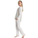 Magic Form Kadın Uzun Kol Ekru Lohusa Pijama Takımı 17108 EKRU M