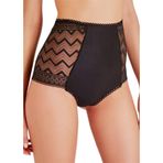 Magic Form Zigzag Dantelli Yüksek Bel Hipster Külot, S, MAGIC948, Siyah, kadın